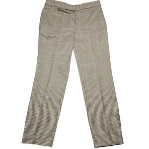 Lauren Ralph Lauren Pants Womens 10 Beige Plaid Tweed Straight Leg Dress Office